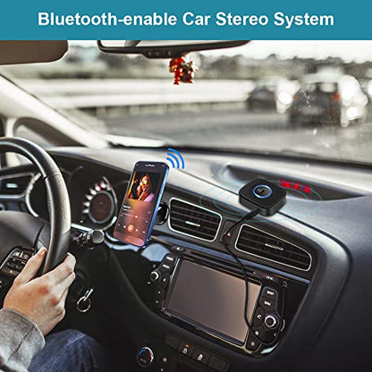 Golvery Bluetooth 5.4 Receiver, HiFi Wireless Audio Adapter for Car/Speaker | 3.5mm AUX Bluetooth Adapter for Home Stereo/Wired Headphones, Built-in Microphone for Handsfree Calls, Dual Connection, 20H - style: Stereo J207 with Mic & Volume Control