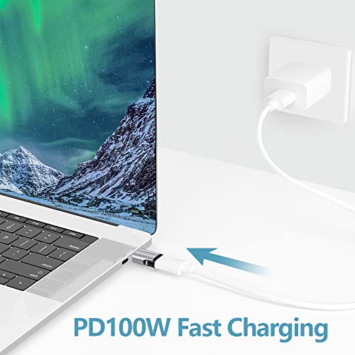 Magnetic USB C Adapter 2 Pack 24 Pin Mini Magnetic USB C Adapter Connector Straight 100W PD Fast Charge 20Gbs Data Transfer USB3.1 - color: magnetic usb c adaptr 2pack