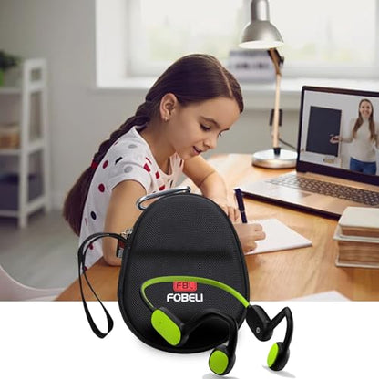 FBLFOBELI Kids Headphone Case for BAICLUD/Mehomeli/JusTalk/iClever/LOBKIN | Hard EVA Shell, Kids Bluetooth Air Conduction Open Ear Headphones Case, Shockproof & Water-Resistant, Green - color: Green