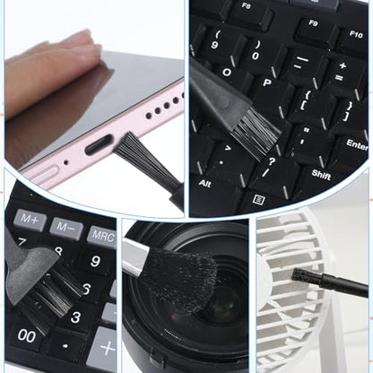 Mini Keyboard Brush, 5 Pcs PP Handle Nylon Anti-Static Keyboard Cleaning Brushes Kit Portable Dusting Brushes for Keyboards Car Interior Motherboard Camera Small Electronics Cleaning