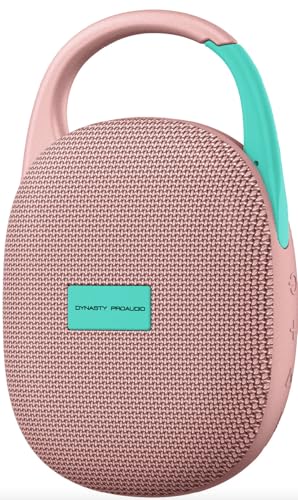 DYNASTY PROAUDIO SB-POD Ultra-Portable Bluetooth Speaker with LED Ambient Lights, IPX7 Waterproof & Dustproof, Blueotooth 5.3, HD Sound, Punch Bass, Integrated Carabiner, Stereo Pairing (Pink) - color: pink