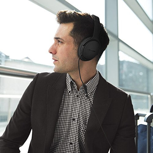 Bose QuietComfort 25 Acoustic Noise Cancelling Headphones for Apple Devices, Triple Black (wired, 3.5mm) (Renewed) - color: Black