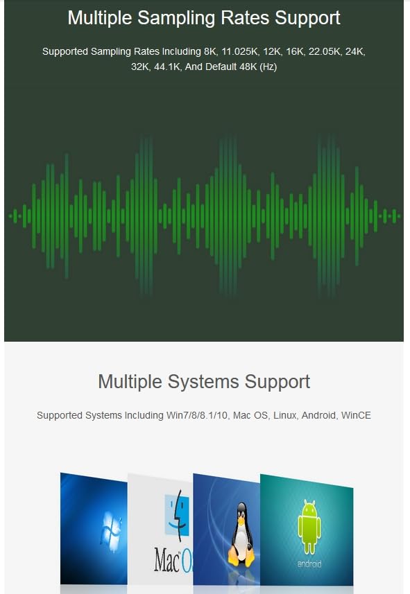 USB Sound Card with 8Ω 5W Speaker for Raspberry Pi/Jetson Nano