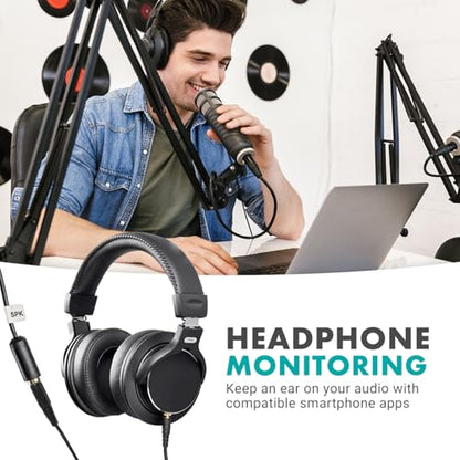 Movo TCB2 XLR Microphone to TRRS Smartphone Adapter with Headphone Jack - Compatible with iPhone and Android - XLR Female to 3.5mm Male Y Splitter