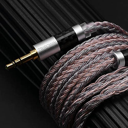 Linsoul Tripowin Jelly 16-Core Hybrid Mixed Conductor IEM Upgrade Cable | 21 Wires Per Core, OCC+Alloy Copper Graphene+OCC Mixed, Braided Wire for Audiophile Musician, 3.5mm, 2pin 0.78mm - size: 2-Pin 0.78mm, style: 3.5mm