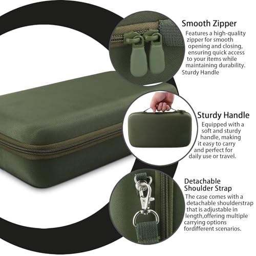 co2CREA Hard Case for Sony ULT Field 3 Wireless Bluetooth Speaker, Green | Portable Travel Bag Replacement with Detachable Shoulder Strap and Handle, Shockproof EVA Shell and Soft Lining - color: Army Green Case, style: Case for Sony ULT Field 3