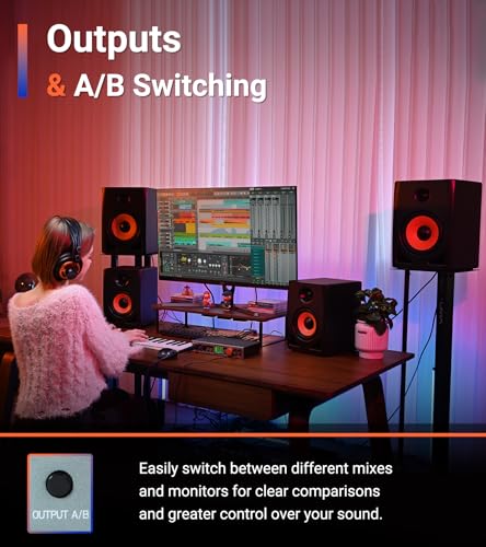 ESI Amber i4 – USB Audio Interface for Producers, Musicians, Singers, Songwriters, and Bands, 4-in/4-out with MIDI I/O, Professional Software Included - size: Amber i4 (2 Pre, 2 Line/4 Out)