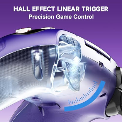 Gamrombo LED Wireless Controller for PS5, Compatible with PS5 Pro/Slim/PC, Dual Vibration, Macro/Turbo Function, 3.5mm Audio Jack, 6-Axis Motion Contro Gamepad with Speaker(Amethyst) - color: Amethyst