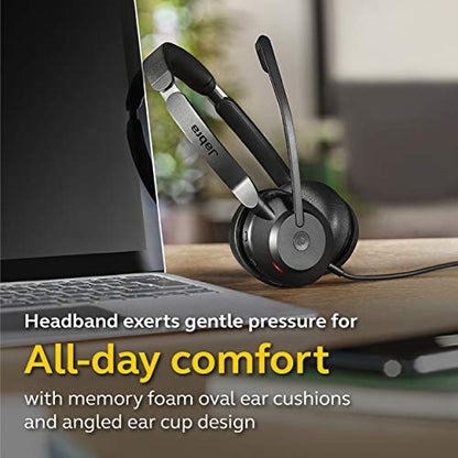 Jabra Evolve2 30 MS Wired Headset, USB-A, Stereo, Black – Lightweight, Portable Telephone Headset with 2 Built-in Microphones – Work Headset with Superior Audio and Reliable Comfort - size: Microsoft Teams, style: Stereo (USB-A)