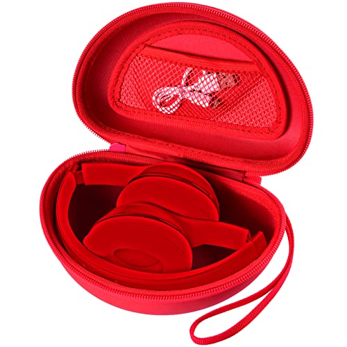 COMECASE Case for Beats Solo 4/Studio Pro Headphones with Mesh Pocket | Water-Resistant Hard Shell, Wrist Strap for Easy Carrying, Travel Storage, Fits Solo 2/3, Solo Pro and Studio3,Red, Bag Only - color: Red