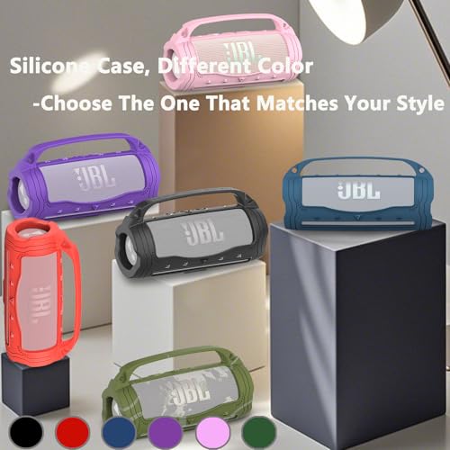 Silicone Cover Case for JBL Flip 7 Portable Bluetooth Speaker - color: Red