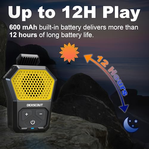 Wearable Bluetooth Speaker, Portable Wireless Clip-on Mini Water-Resistant Speaker, 12H Playtime, Built-in Mics for Hands-Free, Small Wireless Bluetooth for Jobsite/Sports/Outdoor