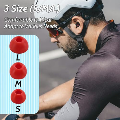 Silicone Tips Replacement Earbuds Tips for Beats Studio Buds/Fit Pro Ear Tips Eartip Fit in The Charging Case Ear Covers, S/M/L, 6 Pairs, Red - color: Red