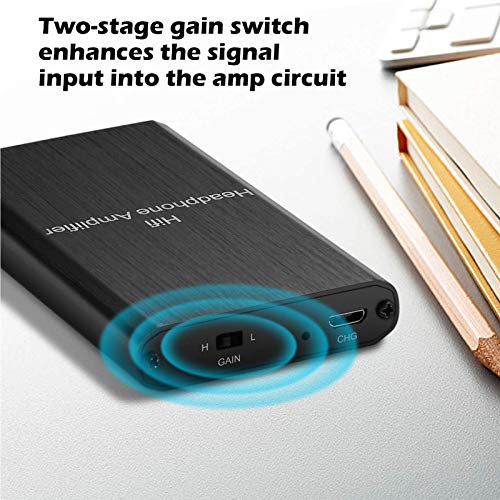 Headphone Amplifier, HiFi Headphone Amp 3.5mm Stereo Audio Gain Switch | Portable Amplifier Support Impedance 16-300Ω Headset for MP3/MP4/Phones/Digital Players/Computers/Xbox one,PS4,PS5 Controller