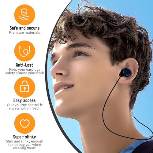 Ptwola 2 Pack Silicone Earphones Anti-Lost Straps Soft Safety Tug-Resistant Sports Earplug Lanyard Flexible Wire Cable Connector Cord Fits Any Wireless Bluetooth Earphones