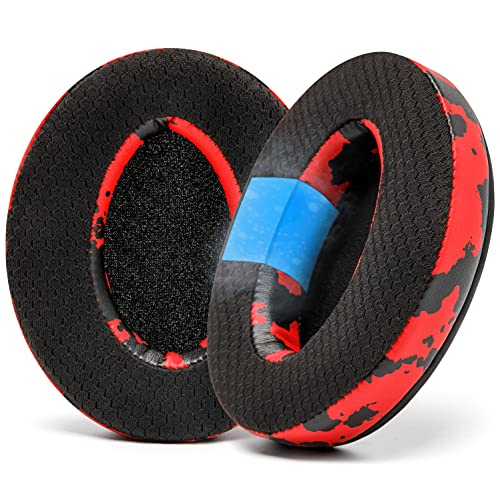 WC Freeze - Cooling Gel Earpads for ATH M50X / SteelSeries Arctis/HyperX | Made by Wicked Cushions | Fits SteelSeries Arctis, ATH M50X, Turtle Beach Stealth & More. Cooler for Longer | Red Camo - color: Red Camo