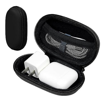 EVA Ellipsoid Wired Earbud Case Headphone Storage Bag in-Ear Monitor Earphone Carrying Case Waterproof Portable Earbuds Case for Beats Flex Raycon (Black)