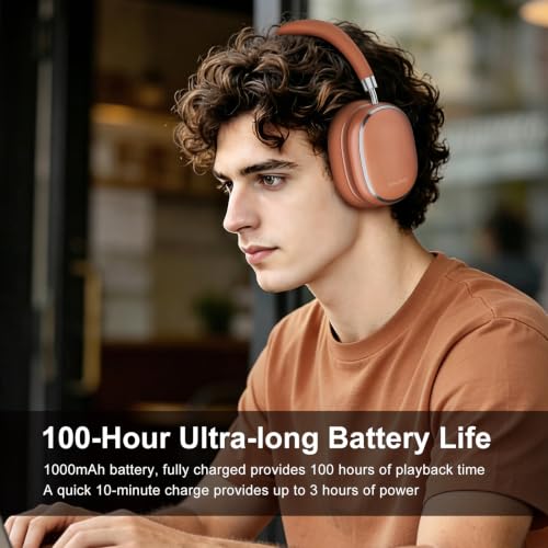 Srhythm NiceComfort 95 Adaptive Noise Cancelling Headphones Wireless | Bluetooth with Spatial Audio,Transparency,ENC,HD Sound,Low Latency for Gaming,Slim Headphones Lightweight - color: Rose Orange