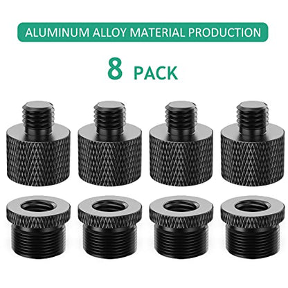 Mic Stand Adapter 5/8 Female to 3/8 Male and 3/8 Female to 5/8 Male Screw Thread Adapter for Tripod Stand Mic Mount ect 8 Pack by Rigych - color: 3/8 & 5/8