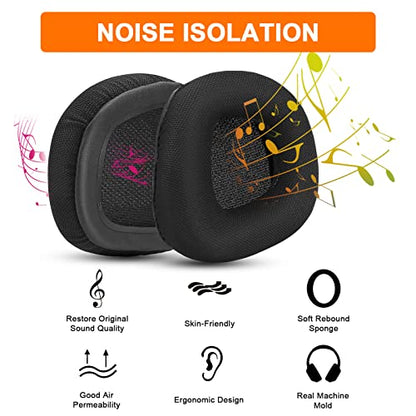 Replacement Ear Pads Cushions for Corsair Void & Corsair Void PRO RGB Wired/Wireless Gaming Headsets with Black Mesh Fabric, Memory Foam - Black - style: Full Mesh