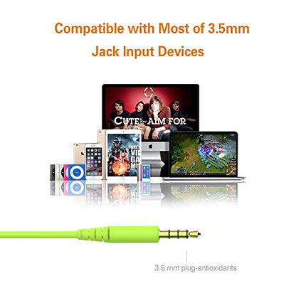 MAXROCK (TM Total Soft Silicon Headphones with Mic Sleep Travel Choice for Cellphones Tablets and 3.5mm Jack (Green) - color: Green