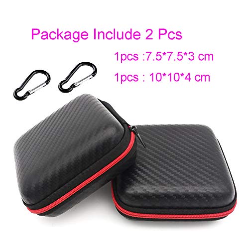 Katouigb FYSSHUO Waterproof Earbuds Carrying Case,Headset EVA Travel Storage Box for AirPods/Powerbeats/iPod/MP3/TF Card/U Disk/USB Cable/Keys/Charger/Earphones-2Pack