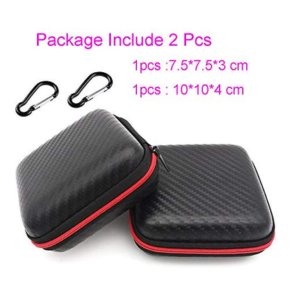 Katouigb FYSSHUO Waterproof Earbuds Carrying Case,Headset EVA Travel Storage Box for AirPods/Powerbeats/iPod/MP3/TF Card/U Disk/USB Cable/Keys/Charger/Earphones-2Pack
