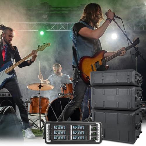 6U Rack Molded Pro-Audio PA DJ Flight Case - 17" Depth, Waterproof, Hard Protective Case with Customized Foam, Wireless Mic Storage - color: Black, size: 6U 17" Deep