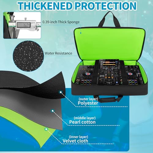 IBVIVIC DJ Controller Storage Bag Case Fits for XDJ-RX2/XDJ-RX3/DDJ-REV5 | Fits for DDJ-REV7/Denon DJ Prime 4/MCX8000 Padded DJ Travel Carrying Bag - size: XDJ-RX3/RX2