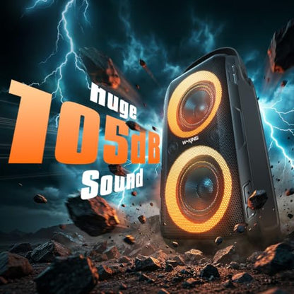W-KING Party Bluetooth Speaker Boom Box, 180W Max Big Large Speaker | 105dB Loudest Wireless Outdoor Portable Speaker 4 Drivers with 2*4.04'' Subwoofer, 80W HD Huge Deep Bass, IPX5/24H/EQ/USB/TF - style: T9