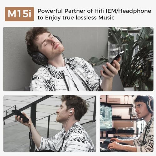 Questyle M15i Mobile DAC Amp - MFi Certified Portable Headphone Amplifier | ESS Flagship DAC, 3.5mm/4.4mm Balanced Output,Supports PCM 768kHz/DSD512 USB C Audio Adapter for iPhone, Android, Laptop