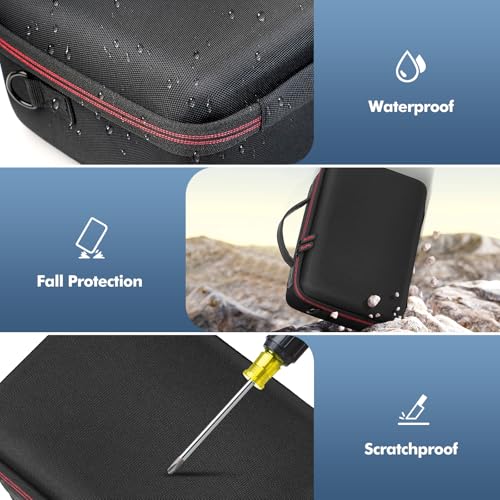 Hard Case for JBL Charge 6/5/4 Bluetooth Speaker – Waterproof Travel Case with Adjustable Shoulder Strap, Durable Protection for On-the-Go Use（Purple） (black) - color: black