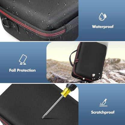 Hard Case for JBL Charge 6/5/4 Bluetooth Speaker – Waterproof Travel Case with Adjustable Shoulder Strap, Durable Protection for On-the-Go Use（Purple） (black) - color: black
