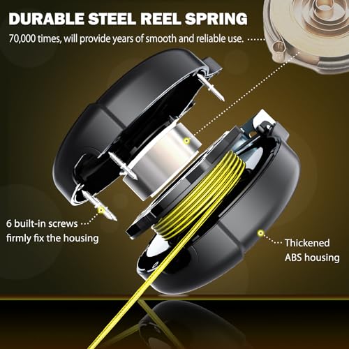 30FT Wall Mount Retractable Dog Tie Out Cable - 180° Swivel & 360° Tangle-Free Design, Perfect for Yard, Picnics & Camping Heavy Duty Steel Cable for Small to Large Dogs (TP-001)