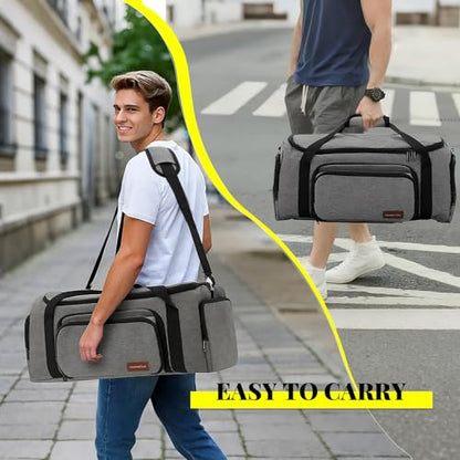 Speaker Bag Compatible with JBL PartyBox On The Go & On-The-Go Essential | Portable Speaker Carry Tote with Pockets for 2 Mics, Cables & Chargers, Top & Front Openings for Playback, Bag Only, Gray - color: Grey