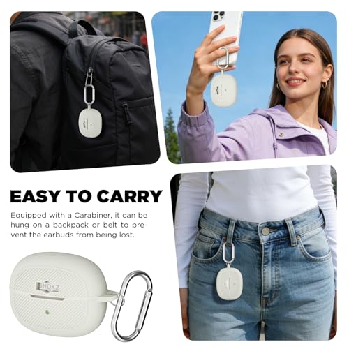 Silicone Case Cover for SHOKZ OpenDots ONE-Open-Ear Headphones with Keychain&Cleaning Pen kit, Premium Soft Silicone,Anti-Scratch Shockproof Case for SHOKZ OpenDots ONE Earbuds Charging Case (Grey) - color: Grey