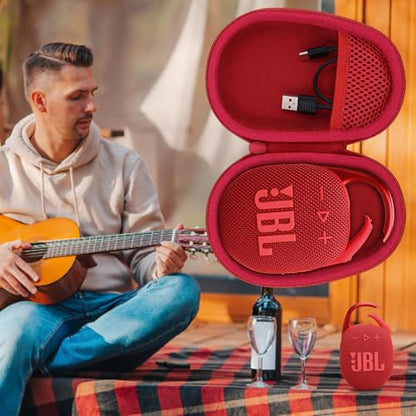 Aenllosi Hard Case for JBL Clip 5 Speaker, Red | EVA case construction, Water-resistant design, Dust-resistant design, Protective case only - color: Red