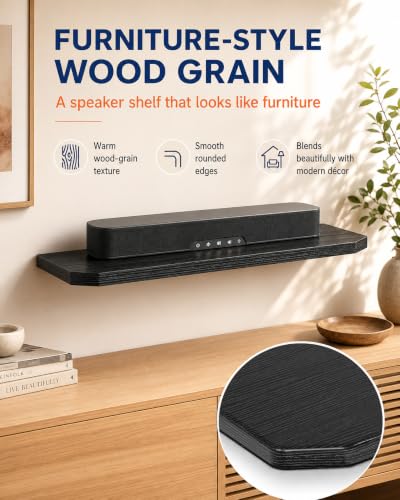 BYMECOST Soundbar Mount, Wooden-Style Heavy Duty Wall Bracket Mount - color: Style 1