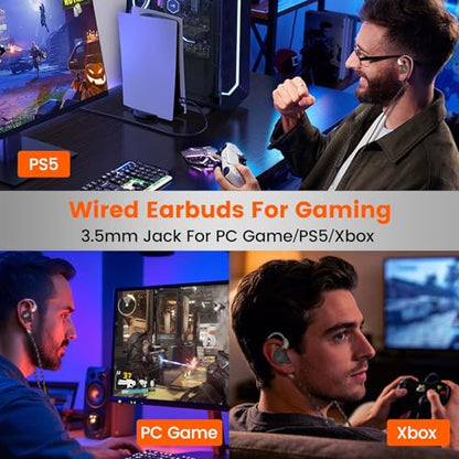 Balanced HiFi IEM with 3.5mm+USB C,Wired Gaming Earbuds,in Ear Monitor Headphones with Mic,Noise Isolating,Deep Bass/Rich Mids/Clear Highs for Apple iPhone 15 16 17/IPad/Mac/PC/Laptop/Xbox/PS5/Switch - color: Black