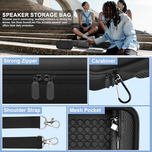 GWCASE Hard Protective Case for Bose SoundLink Plus Portable Speaker, Black