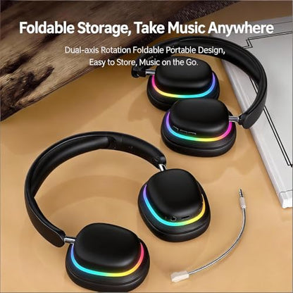 Active Noise Cancellation Bluetooth Headset On Ear Painless Wear Foldable Rotatable Design Lightweight Dual Device Connectivity Detachable Gaming Mic-SY-T3 Black - color: Headset SY-T3 Black