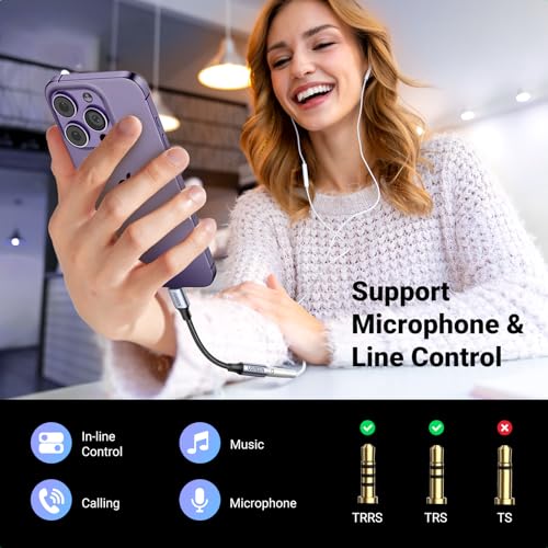 UGREEN Headphone Adapter for iPhone Lightning to 3.5mm MFi Certified, Grey | Apple MFi Certified Aux Jack Dongle Cable, Compatible with iPhone 14 Pro Max/14 Plus/13 12 11 Pro Max/SE/XS, Aluminum Shell - color: Grey