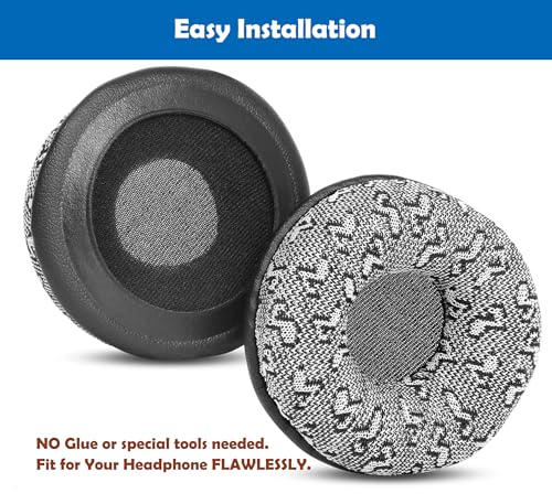 PC960 Headphone Reinforced Durable Fabric Replacement Earpads Compatible with Logitech PC960 960 USB H650E H650e H820e Wireless Headphone Earpads Cushion