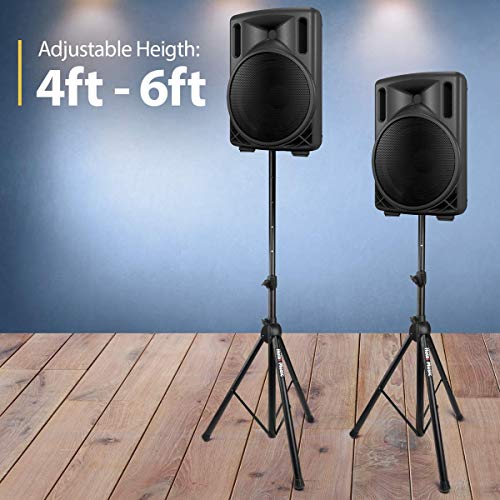 Hola! Music Pair PA Speaker Stands Heavy Duty Tripod Adjustable 4-6ft