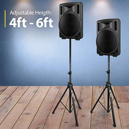 Hola! Music Pair PA Speaker Stands Heavy Duty Tripod Adjustable 4-6ft