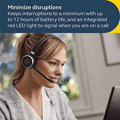 Jabra Evolve 65 SE Link380a MS Stereo- Bluetooth Headset with Noise-Cancelling Microphone, Long-Lasting Battery and Dual Connectivity - Works with All Other Platforms - Black - size: MS Teams, style: Stereo