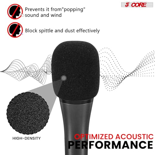 5 Core Microphone Covers Foam Mic Windscreen for Most Standard Handheld Microphone - PARENT SPONGE (1 Pack)