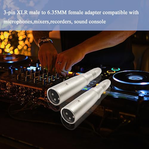 XLR to 1/4" Adapter 3PIN XLR Male to 6.35MM Female Connector Compatible with Microphone, Stereo, Mixer 2pcs - style: XLR Male to 6.35MM Female Adpapter