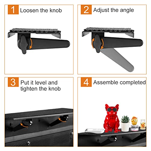 Plus No Drill TV Top Shelf 35.43 inch Wide for Thin Monitor TV Top Mounting Bracket Platform Holds Speaker, AV Receiver, Media Box, Game Console and More (CS106XLMINI) - size: 35 inch MINI