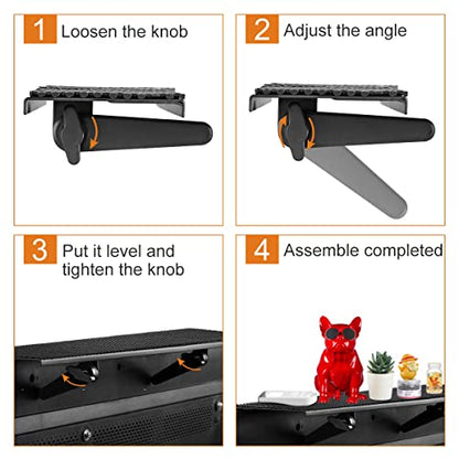 Plus No Drill TV Top Shelf 35.43 inch Wide for Thin Monitor TV Top Mounting Bracket Platform Holds Speaker, AV Receiver, Media Box, Game Console and More (CS106XLMINI) - size: 35 inch MINI